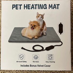 Gray Pet Heating Mat with Velvet Cover
